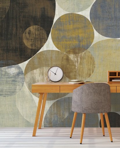beige and brown custom pattern wallpaper mural called Circulation II by Michael Mullan for bedrooms and living rooms