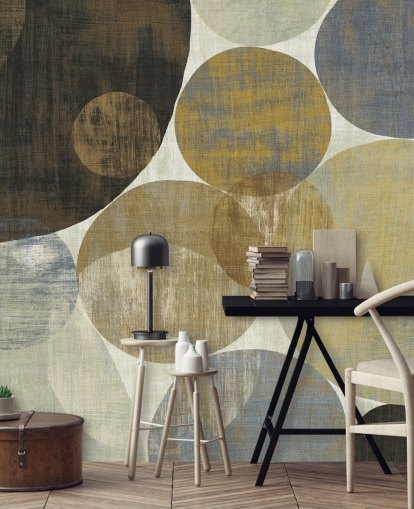 beige and brown custom pattern wallpaper mural called Circulation II by Michael Mullan for bedrooms and living rooms