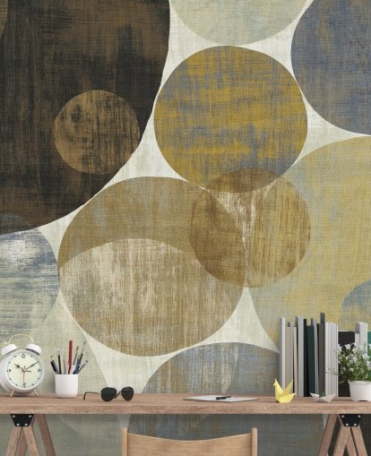 beige and brown custom pattern wallpaper mural called Circulation II by Michael Mullan for bedrooms and living rooms