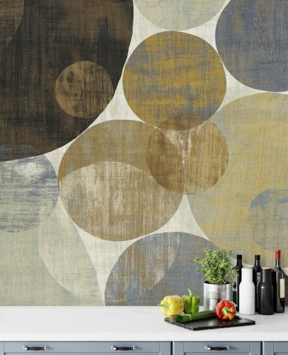 beige and brown custom pattern wallpaper mural called Circulation II by Michael Mullan for bedrooms and living rooms