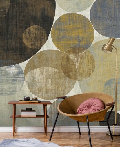 beige and brown custom pattern wallpaper mural called Circulation II by Michael Mullan for bedrooms and living rooms