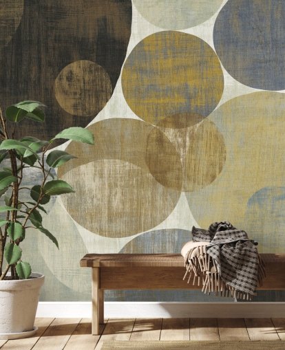 beige and brown custom pattern wallpaper mural called Circulation II by Michael Mullan for bedrooms and living rooms