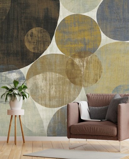 beige and brown custom pattern wallpaper mural called Circulation II by Michael Mullan for bedrooms and living rooms