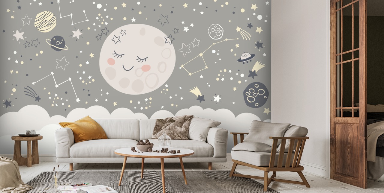 Mural de papel de parede Happy Moon | Wallsauce PT