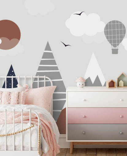 grey and blue custom kids mountain wallpaper mural for children's bedrooms grey and blue custom kids mountain wallpaper mural for children's bedrooms