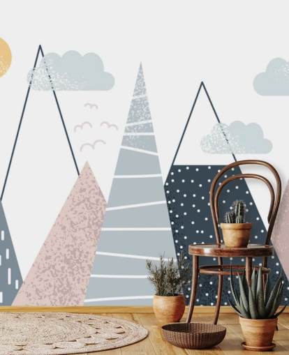 Cute Mountain Landscape Wallpaper Mural 