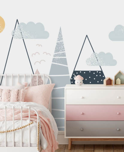 Cute Mountain Landscape Wallpaper Mural Cute Mountain Landscape Wallpaper Mural