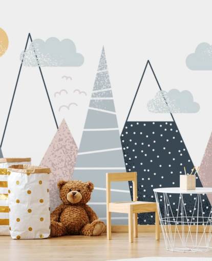 Papier peint mural de paysage de montagne mignon