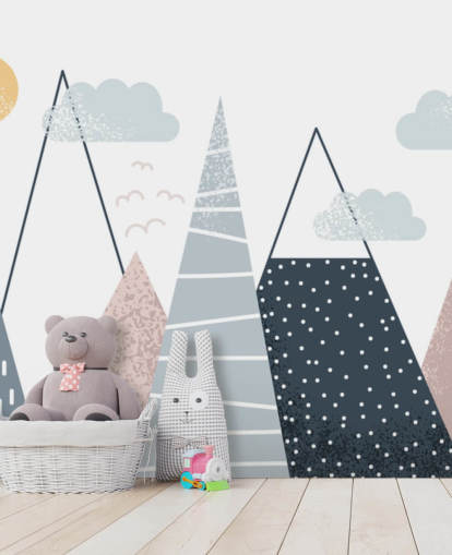 Cute Mountain Landscape Wallpaper Mural