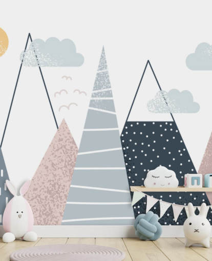 Cute Mountain Landscape Wallpaper Mural 