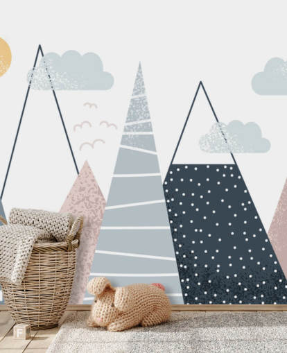 Cute Mountain Landscape Wallpaper Mural