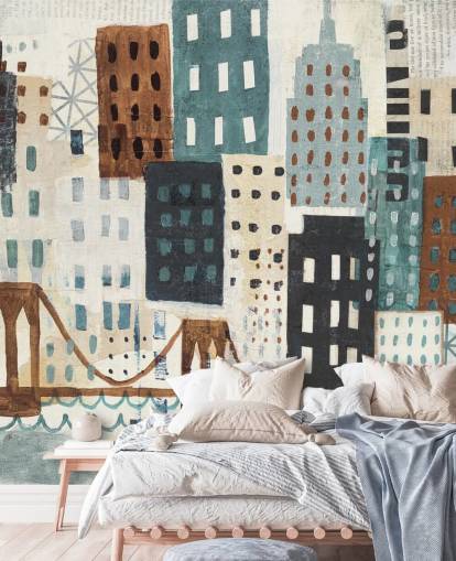 Abstract Painting of New York Wall Mural