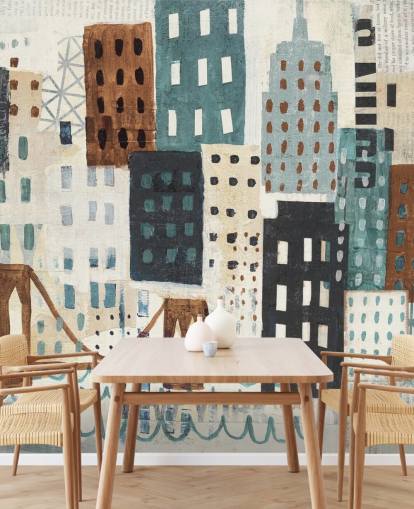 Abstract Painting of New York Wall Mural