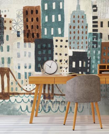 Abstract Painting of New York Wall Mural Abstract Painting of New York Wall Mural