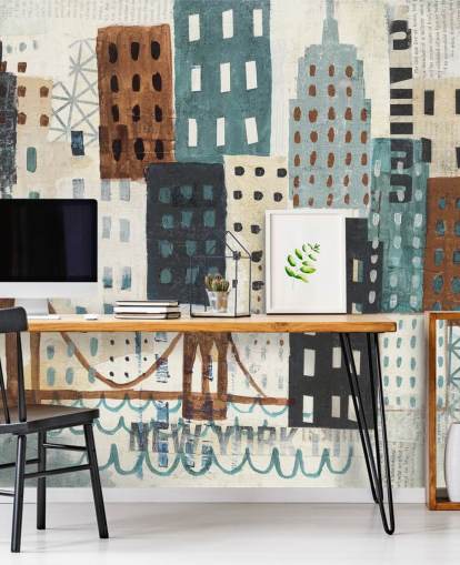 Abstract Painting of New York Wall Mural