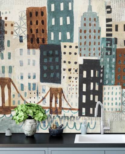 Abstract Painting of New York Wall Mural
