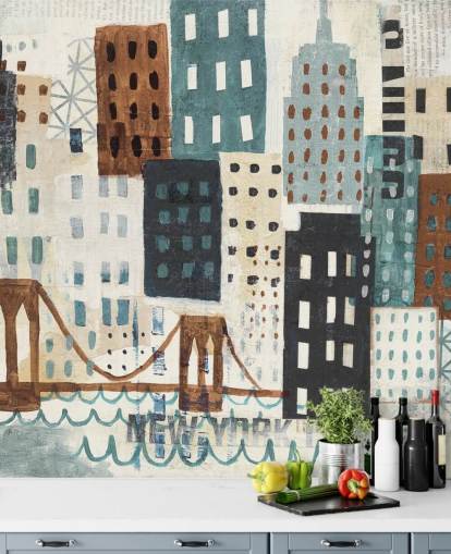 Abstract Painting of New York Wall Mural