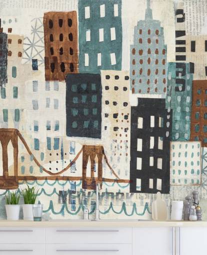 Abstracte schilderkunst van New York Muurschildering