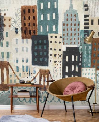 Abstracte schilderkunst van New York Muurschildering