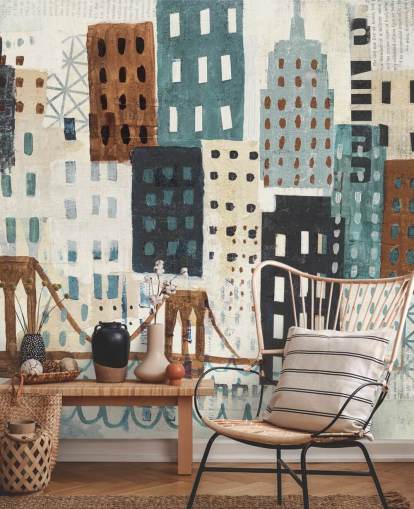 Abstract Painting of New York Wall Mural