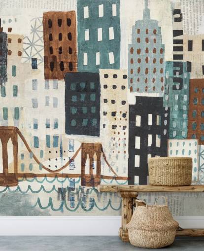 Abstract Painting of New York Wall Mural