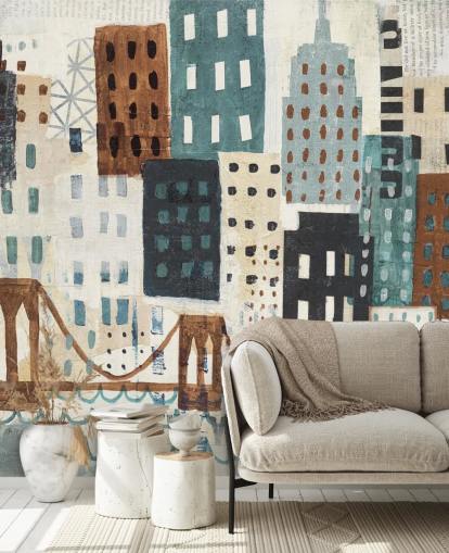 Decorazione murale con pittura astratta di New York