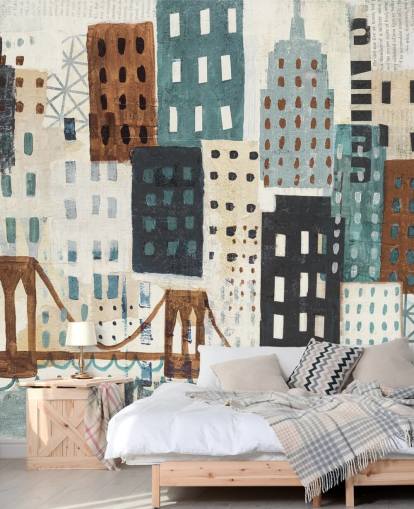 Decorazione murale con pittura astratta di New York