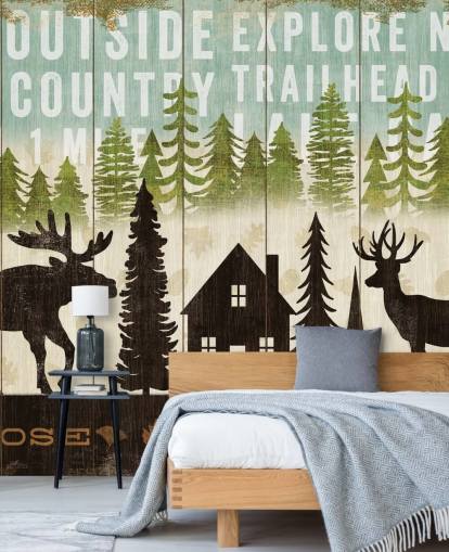 old wooden country sign wallpaper