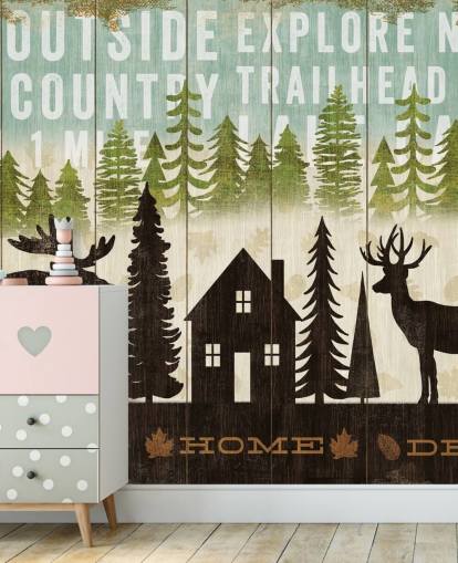 old wooden country sign wallpaper