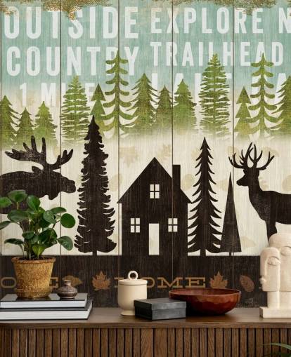 vieux papier peint pays en bois