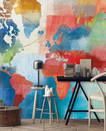 Colourful Map Wallpaper