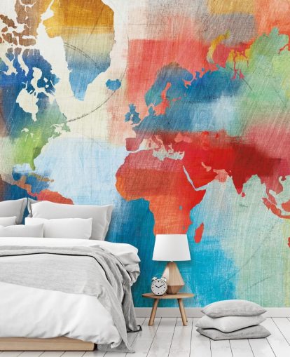 Carta da parati con mappa colorata Carta da parati con mappa colorata