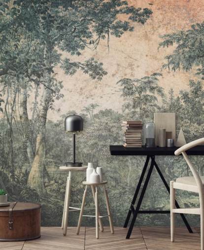forest in the sun vintage wallpaper mural forest in the sun vintage wallpaper mural