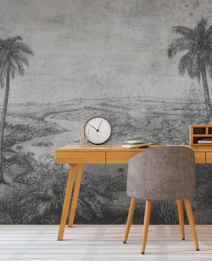 palms in the desert rustic vintage jungle wallpaper mural
