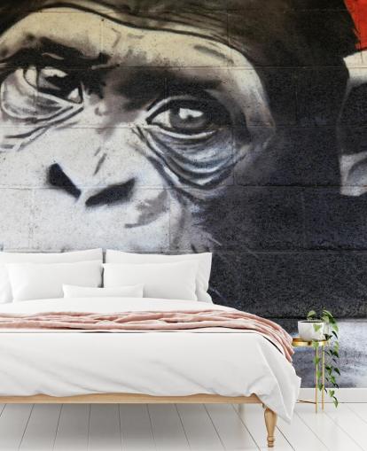 Chimpanzee Graffiti Wallpaper Mural Chimpanzee Graffiti Wallpaper Mural