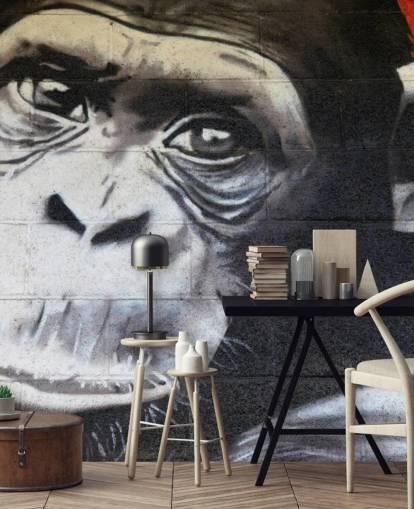 Papel pintado Grafiti de chimpancé Papel pintado Grafiti de chimpancé