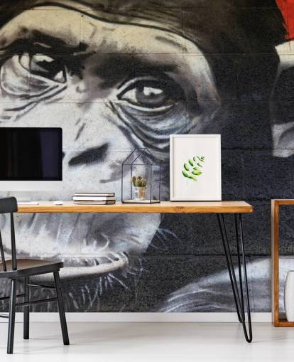 Chimpansee Graffiti Behang Muurschildering Chimpansee Graffiti Behang Muurschildering