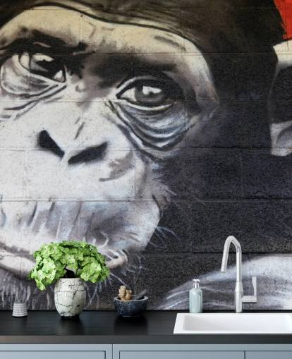 Chimpanzee Graffiti Wallpaper Mural Chimpanzee Graffiti Wallpaper Mural