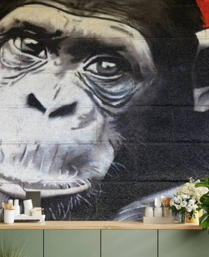 Papier Peint Fresque Graffiti Chimpanzé Papier Peint Fresque Graffiti Chimpanzé