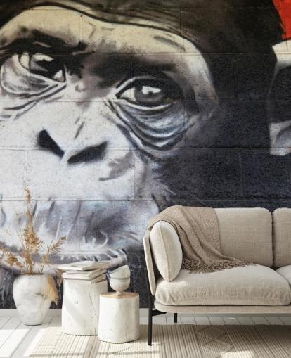 Papel de parede Chimpanzee Graffiti