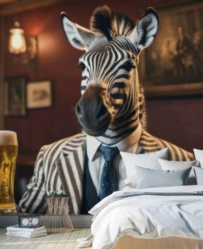 muokattava hauska taustakuvamaalaus nimeltään Zebra tuopilla 