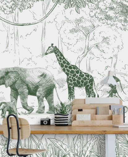 Décoration murale en forme d'animaux de la jungle pour enfants en vert Décoration murale en forme d'animaux de la jungle pour enfants en vert