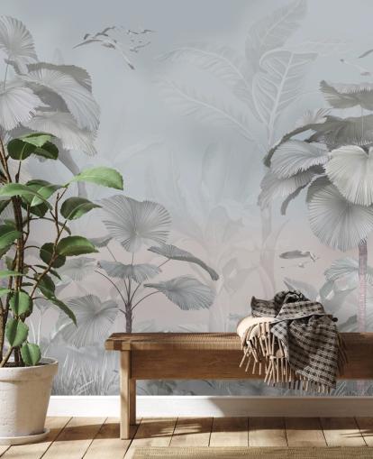 stormy jungle wallpaper mural