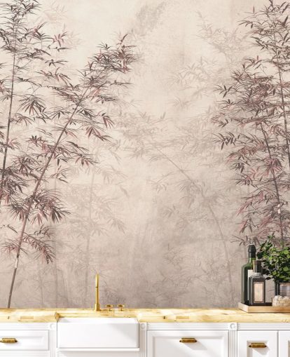 personalisierbares Wandbild mit orientalischer Bambus-Tapete personalisierbares Wandbild mit orientalischer Bambus-Tapete