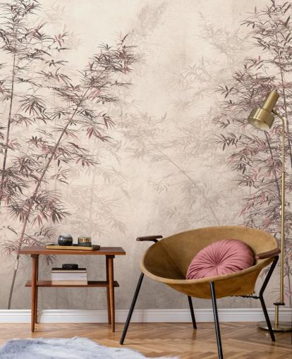 papier peint mural en bambou oriental personnalisable