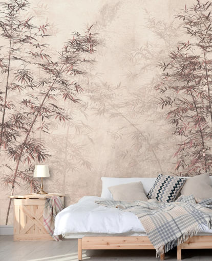mural de parede de papel de parede de bambu oriental personalizável mural de parede de papel de parede de bambu oriental personalizável