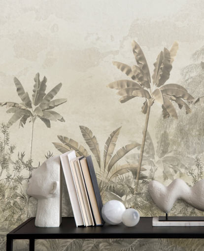 custom greige vintage jungle landscape wallpaper mural custom greige vintage jungle landscape wallpaper mural