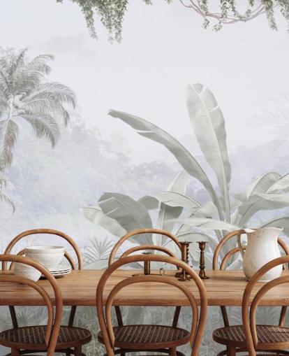 vintage jungle behang muurschildering