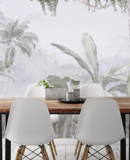 vintage jungle behang muurschildering