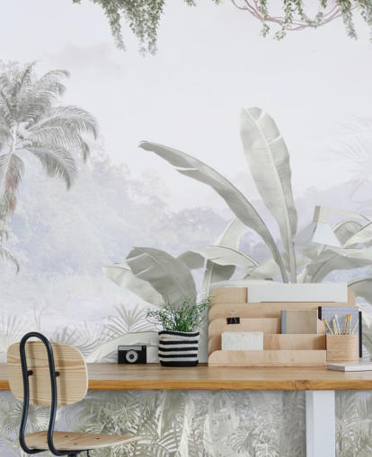 vintage jungle behang muurschildering